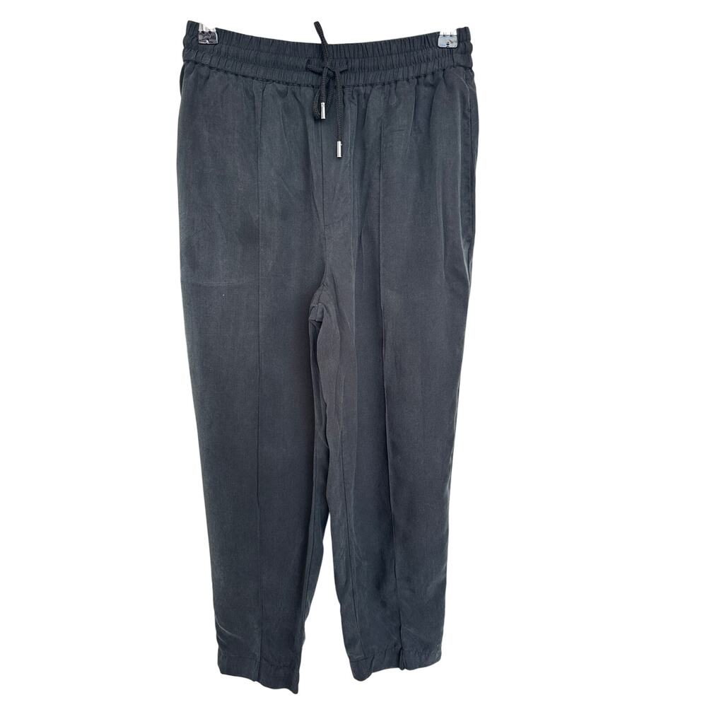 ATM Anthony Thomas Melillo Black Tencel Drawstring Elastic Waist Crop Pant Small